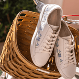 Women's Ibiza Classic Sneaker | Embroidery | Draper Blue Florals - Oasis White - Womens Espadrilles - Draper Blue Florals - Oasis White - Soludos - 