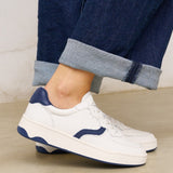 The Roma - Classic - White / Marine Blue - Women's - Women's Sneakers - White / Marine Blue - Soludos - 