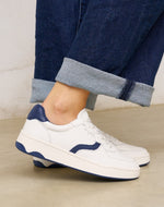 The Roma - Classic - White / Marine Blue - Women's - Women's Sneakers - White / Marine Blue - Soludos - 