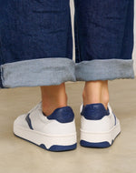 The Roma - Classic - White / Marine Blue - Women's - Women's Sneakers - White / Marine Blue - Soludos - 