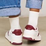 The Roma - Classic - White / Wine - Women's - Women's Sneakers - White / Wine - Soludos - 