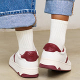The Roma - Classic - White / Wine - Women's - Women's Sneakers - White / Wine - Soludos - 