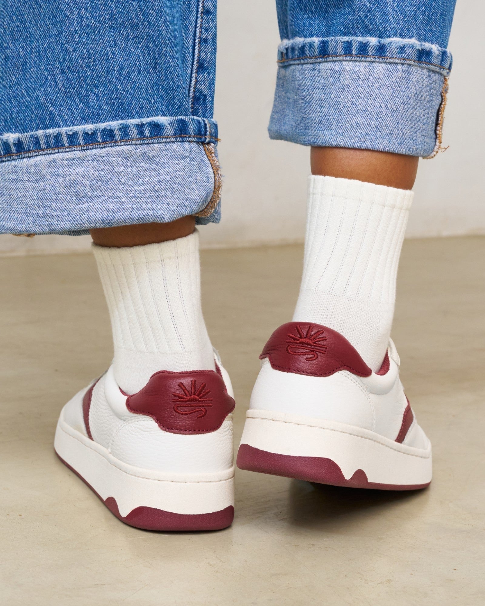 The Roma - Classic - White / Wine - Women's - Women's Sneakers - White / Wine - Soludos - 