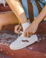The Roma - Classic - White / Wine - Women's - Women's Sneakers - White / Wine - Soludos - 