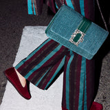 Women's Venetian Flat | Velvet | Cherry Red - Women's Espadrilles - Cherry Red - Soludos - 