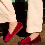 Women's Venetian Flat | Velvet | Cherry Red - Women's Espadrilles - Cherry Red - Soludos - 